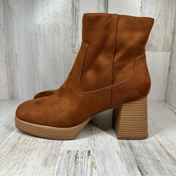 New BP Keyla Brown Platform Bootie #96 - Picture 1 of 8